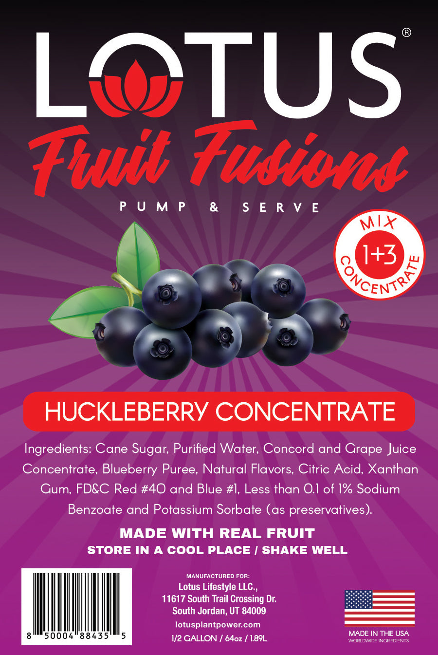 Huckleberry Lotus Fruit Fusion Concentrate