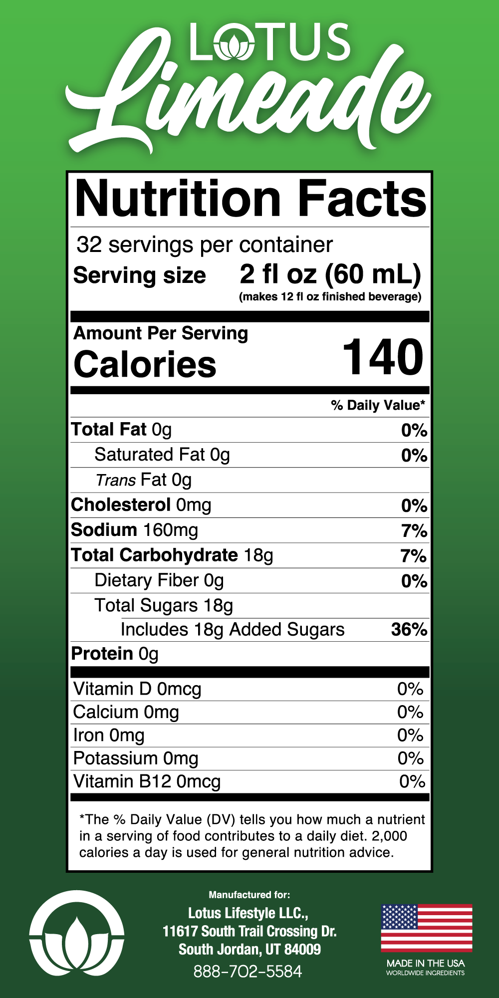 Lotus Limeade Concentrate (No Caffeine)