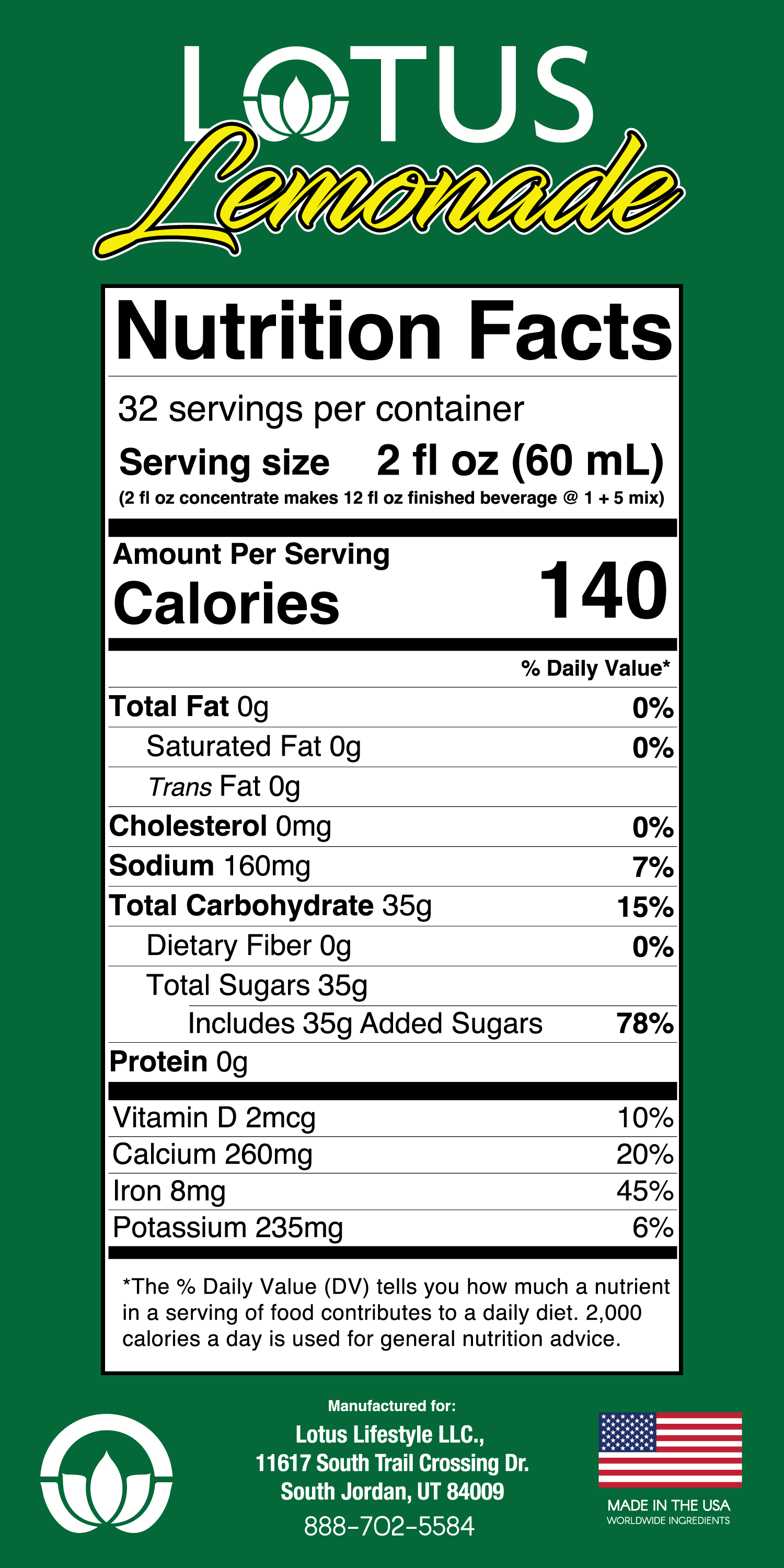 Lotus Old Fashioned Lemonade Concentrate (No Caffeine)